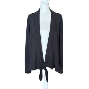 Athleta Black Tie Front Cardigan Sweater Modal Blend Women’s Size Medium
